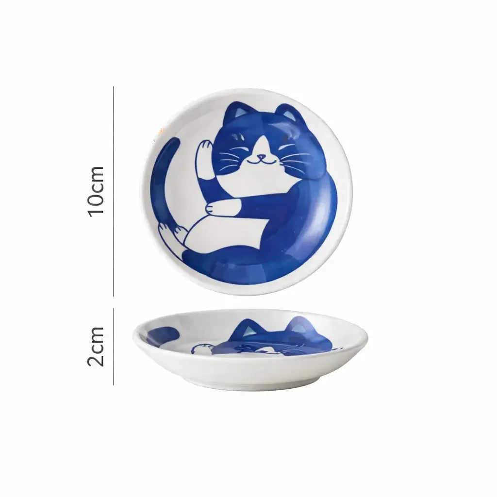 Assiette Céramique Japonaise Chat Yoka