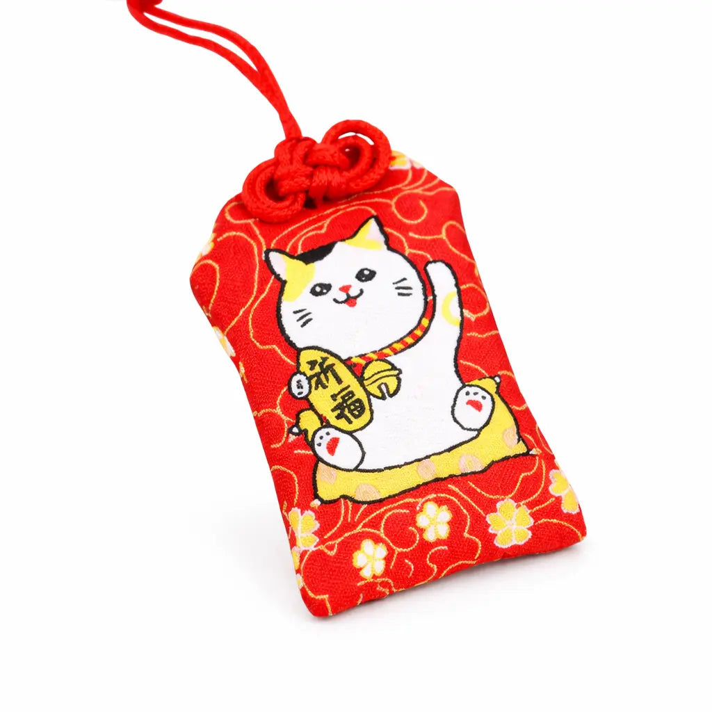 Omamori Chat Porte Bonheur - Rouge Yoka
