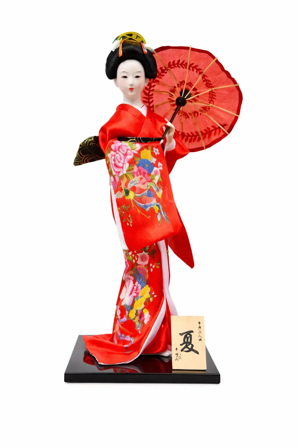 Figurine Geisha Ombrelle Rouge - Yoka