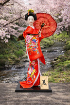 Figurine Geisha Ombrelle Rouge Yoka