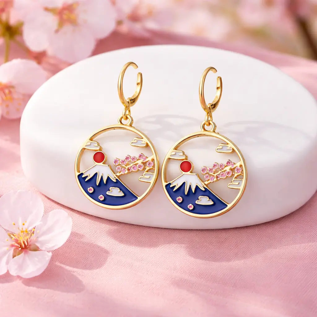 Boucles d'Oreilles Mont Fuji Yoka