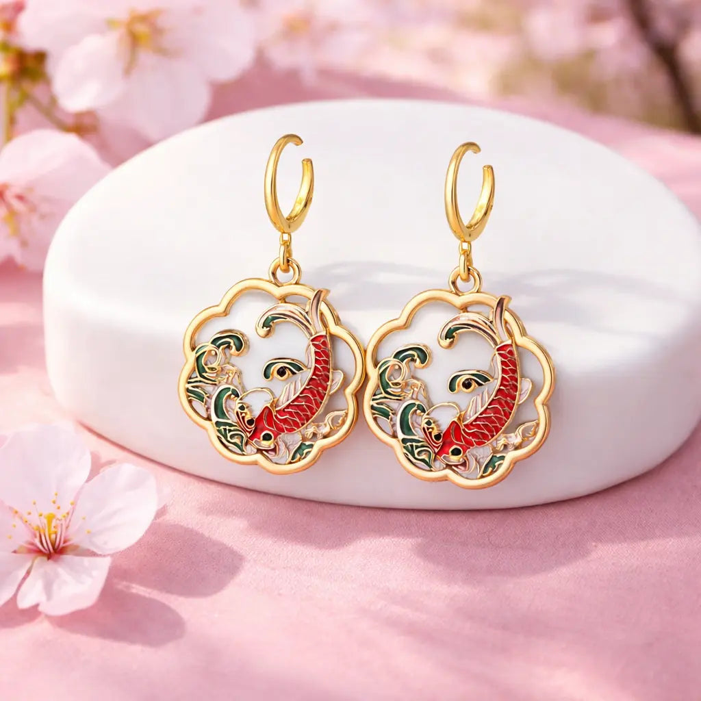 Boucles d'Oreilles Carpe Koï Yoka