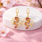 Boucles d'Oreilles Dragon Doré Yoka