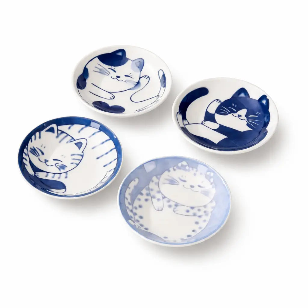Assiette Céramique Japonaise Chat Yoka
