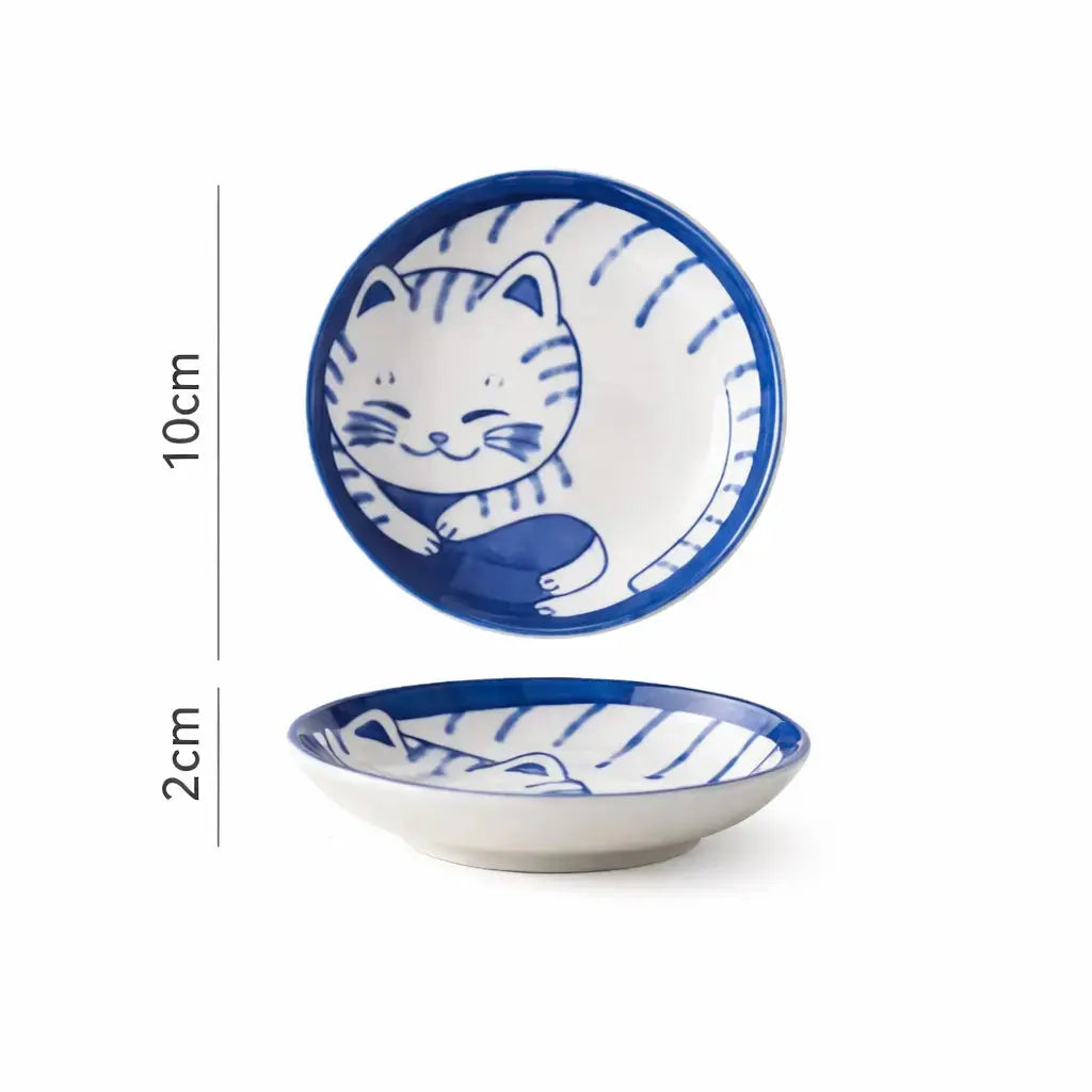 Assiette Céramique Japonaise Chat Yoka