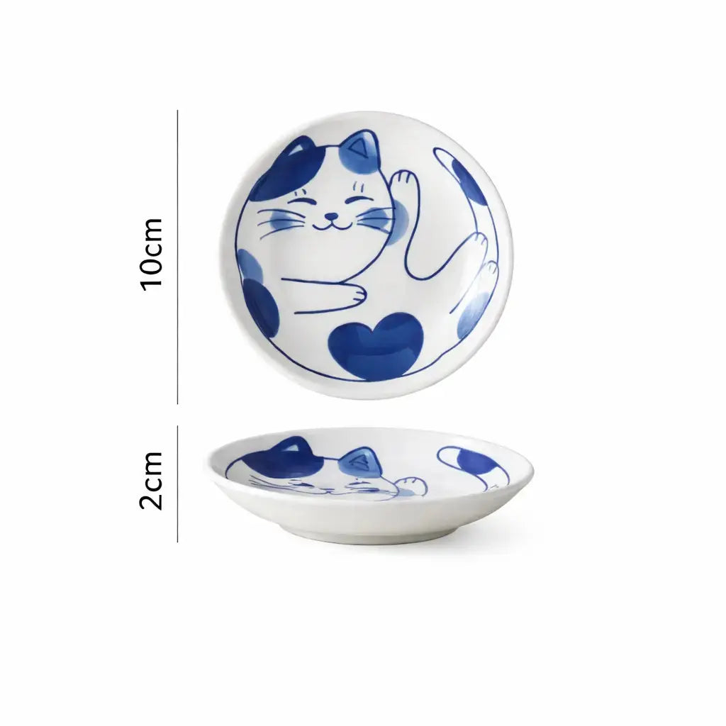 Assiette Céramique Japonaise Chat Yoka