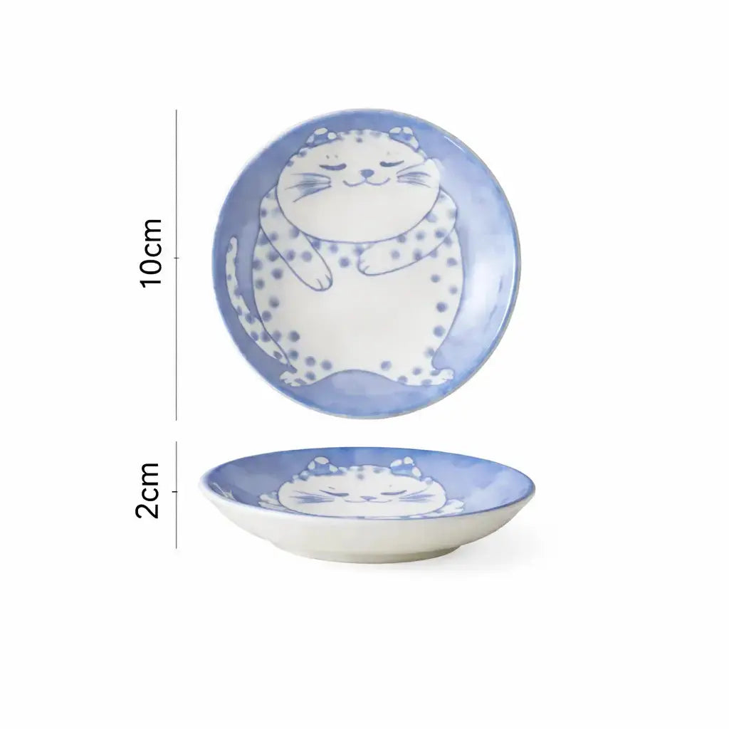 Assiette Céramique Japonaise Chat Yoka