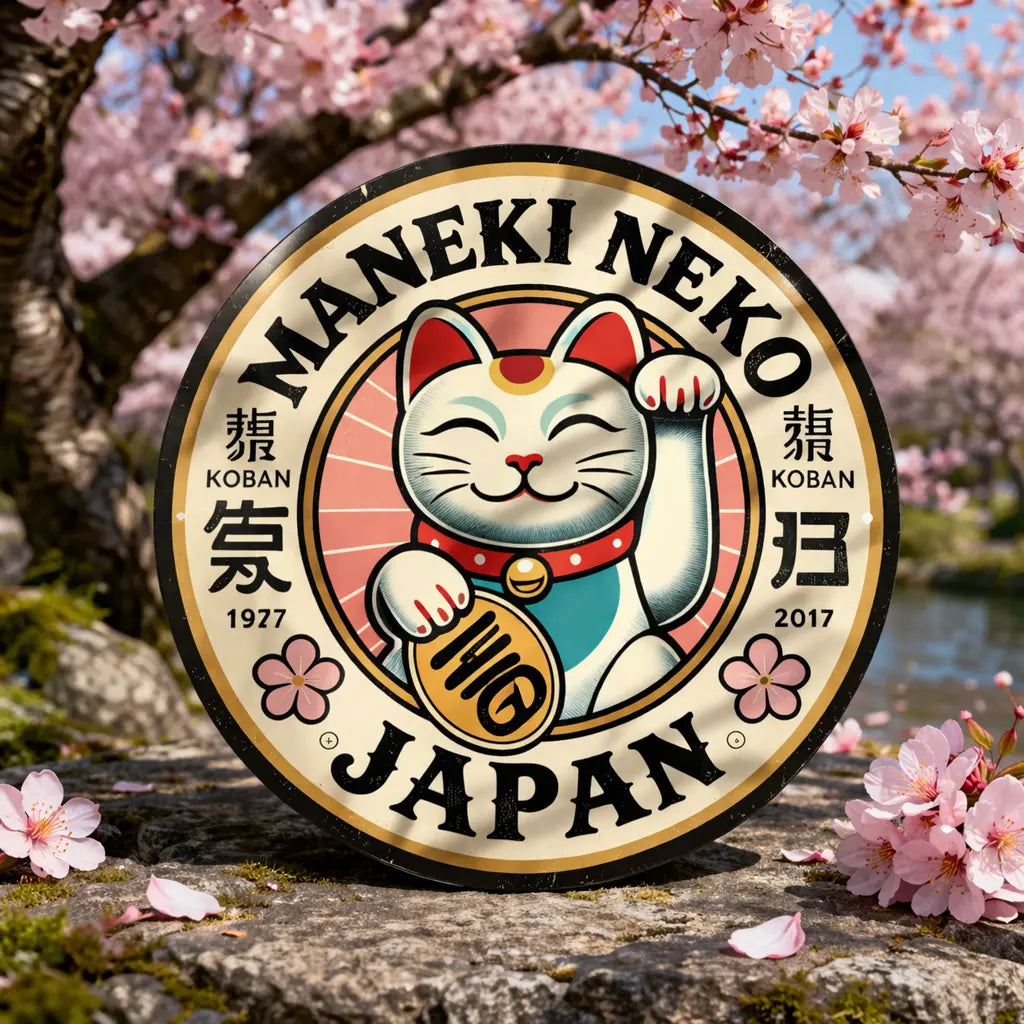 Plaque Murale Japonaise Neko - 20 cm Yoka