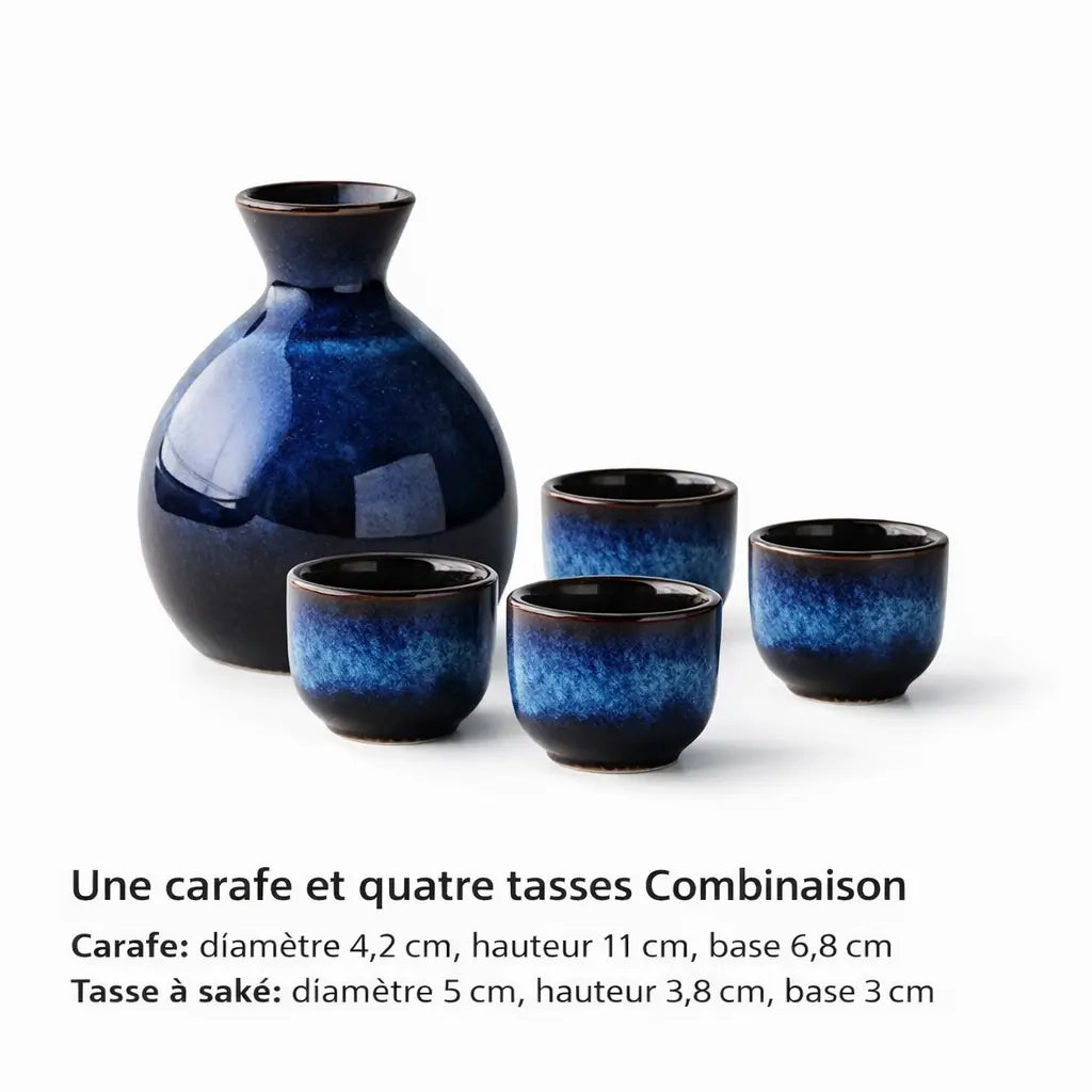 Service à Saké Japonais en Céramique Yoka
