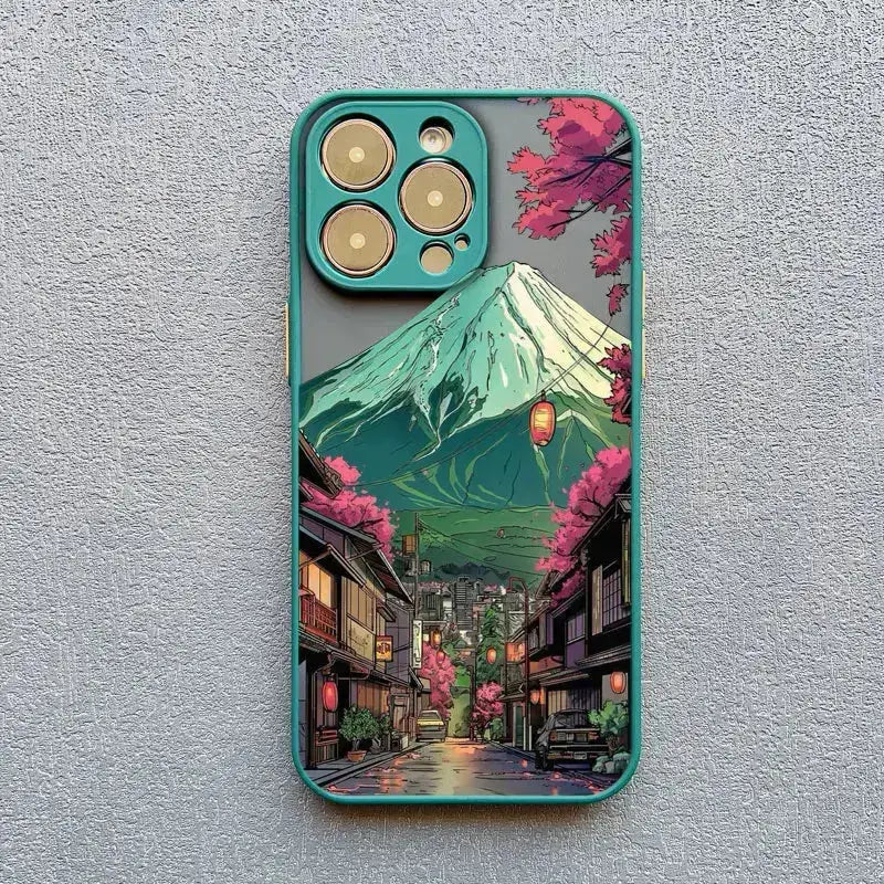 Coque Téléphone Mont Fuji Vert Yoka
