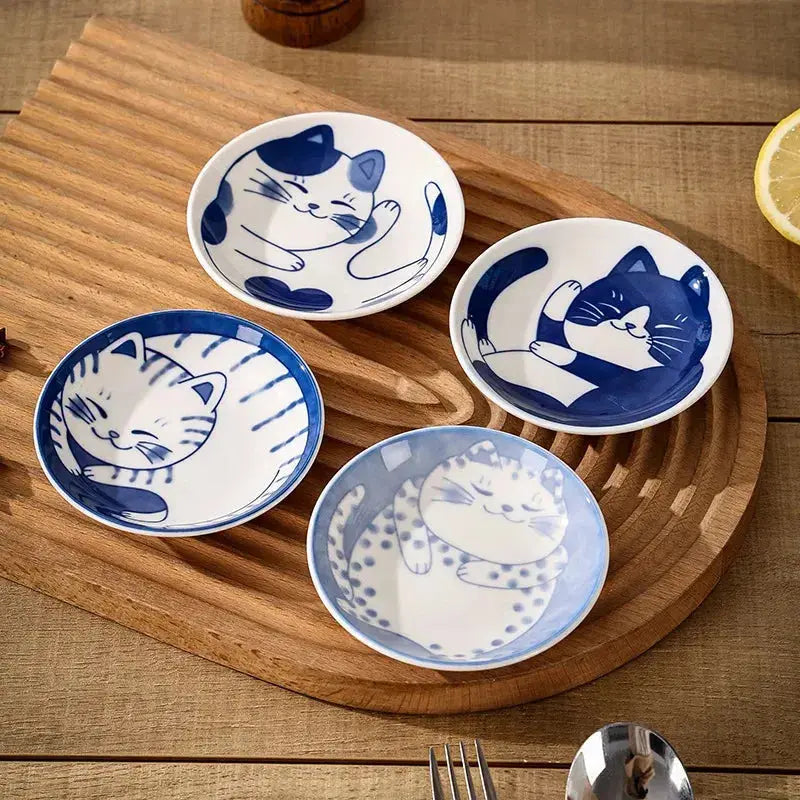 Assiette Céramique Japonaise Chat Yoka
