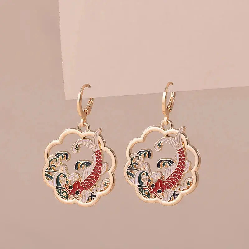 Boucles d'Oreilles Carpe Koï Yoka