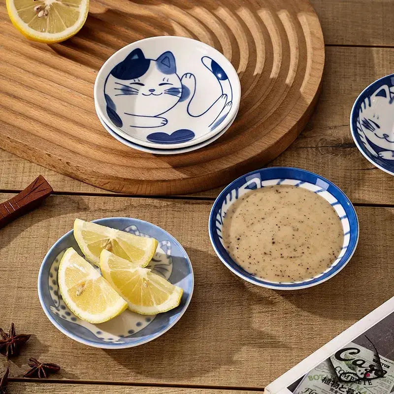 Assiette Céramique Japonaise Chat Yoka