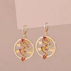Boucles d'Oreilles Dragon Doré Yoka