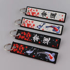 Japanese Key Tag Good Luck Keychains for Car Motorcycles Keys Holder Keyring Women Jet Tag Fashion Jewelry Accessories Gifts Yoka