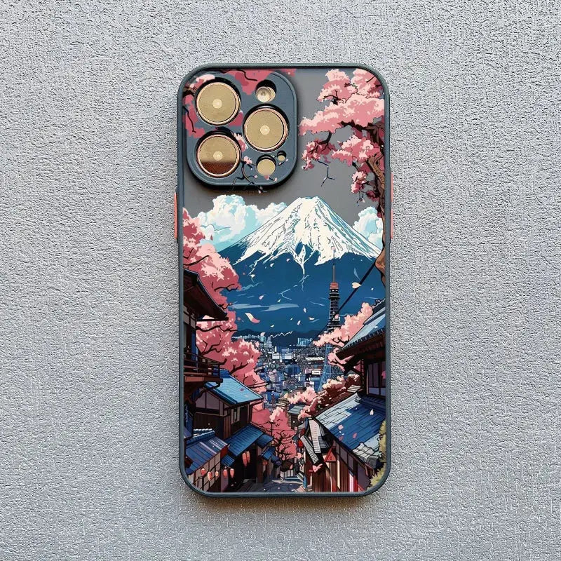 Japanese Mount Fuji Scenic Area Phone Case For iPhone 16 17 14 Pro Max Plus 13 12 11 Mini 15 Pro Max XR XS X Back Covers Yoka