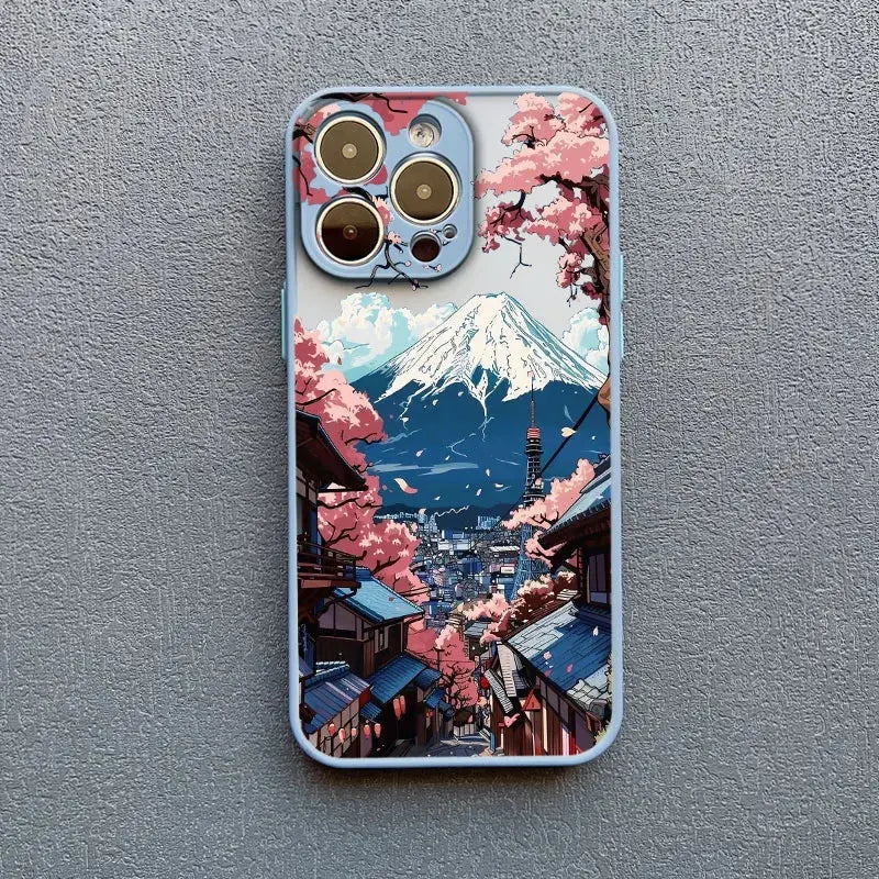 Japanese Mount Fuji Scenic Area Phone Case For iPhone 16 17 14 Pro Max Plus 13 12 11 Mini 15 Pro Max XR XS X Back Covers Yoka