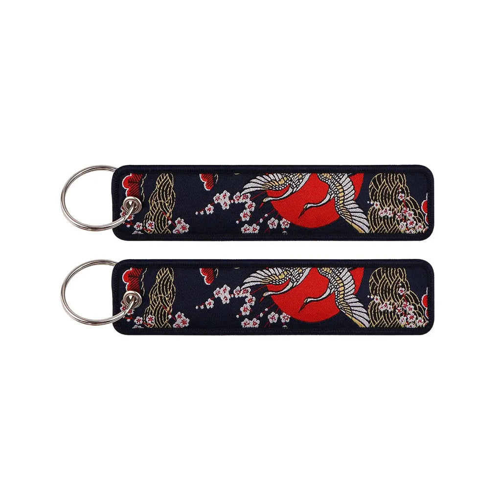 Japanese Key Tag Good Luck Keychains for Car Motorcycles Keys Holder Keyring Women Jet Tag Fashion Jewelry Accessories Gifts Yoka